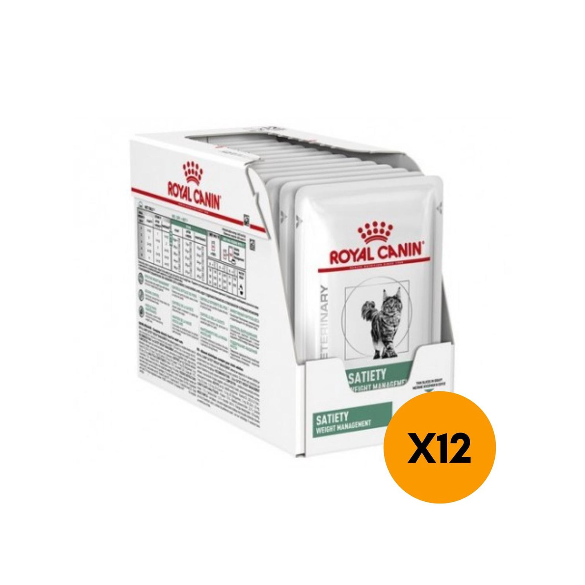 Royal Canin pouch Satiety Gato 85g (12 unidades) amarillo