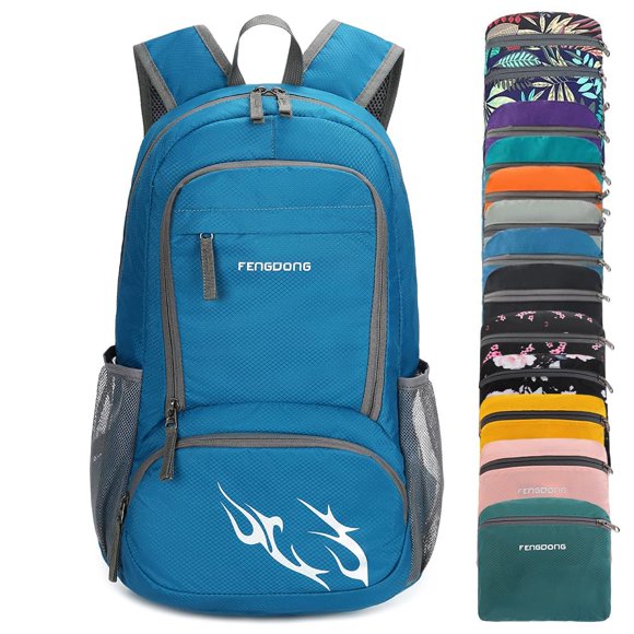 Mochila FENGDONG 35L Plegable Impermeable Azul