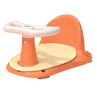 Magideal - Asiento De Bañera Para Sentarse Con Ventosa Sin Alfombrilla, Silla De Bañera, Soporte De Asiento De Baño, Silla De Dirección Para Niños Recién Nacidos Naranja