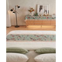 Mylhogar - Piecera De Cama Estampado Natural Chic Con Encaje 80X200Cm