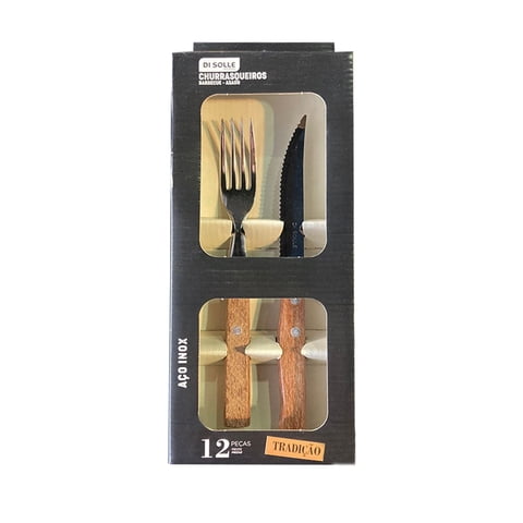 Di Solle - Set 12 Cuchillos Y Tenedores Asado Tradicional