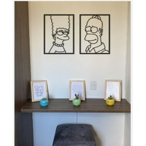 Genérico - Cuadro Decorativo Homero Y Marge Simpson Artesanal