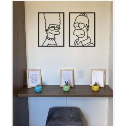 Genérico - Cuadro Decorativo Homero Y Marge Simpson Artesanal