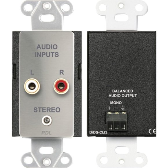 Entrada de audio RDL DS-CIJ3 RCA y salida mono de 3,5 mm