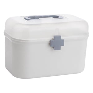 Magideal - Caja Organizadora De Almacenamiento De Medicamentos De 2 Niveles, Contenedor Organizador De Plástico Vacío, Estuche De Transporte De Primeros De Auxilios , 26,5X15,5X18Cm 265X155X18Cm