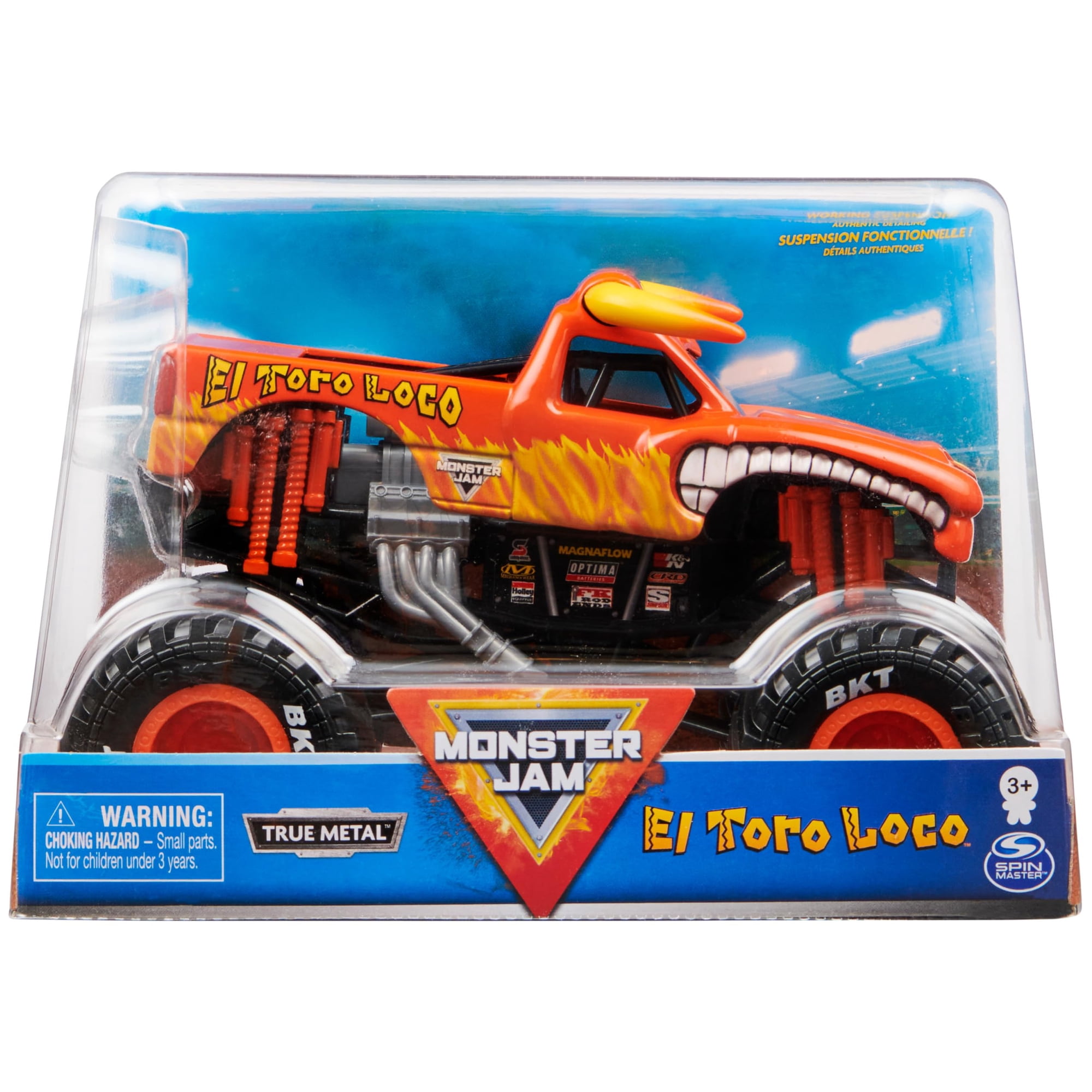Monster Truck Monster Jam El Toro Loco A Escala 1:24 Fundido A Presión