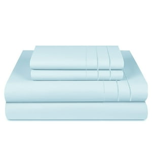 Sábanas De Lujo 1800 Hilos Super King Celeste - Soft Touch - 3Angeli