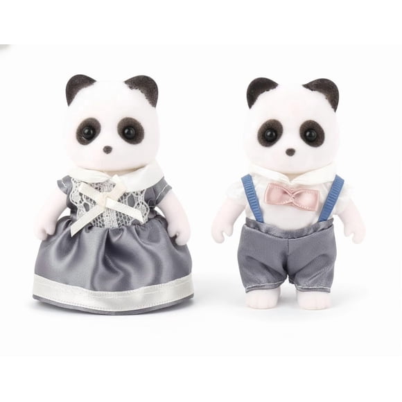 Set de 2 figuras de panda blanco OLEOCA Family, mini muñecos