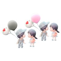 Bothyi - 2 Piezas De Decoración Para Salpicadero De Coche, Manualidades Para Dormitorio Temático, Cabina De Escritorio, Muñeca Gris Para Pareja