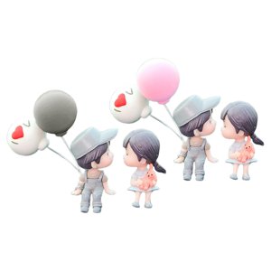 Bothyi - 2 Piezas De Decoración Para Salpicadero De Coche, Manualidades Para Dormitorio Temático, Cabina De Escritorio, Muñeca Gris Para Pareja