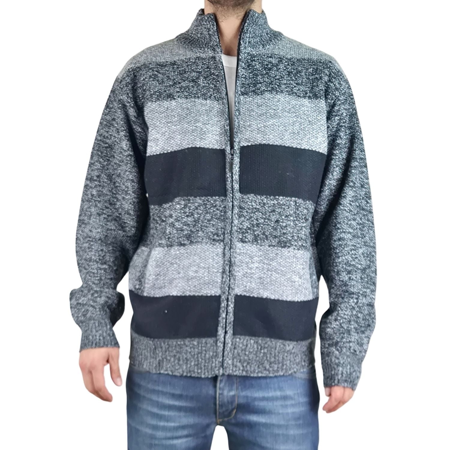 Likeshop - Chaleco Sweater Hombre Frisado Cuello Alto Cierre Completo 2115