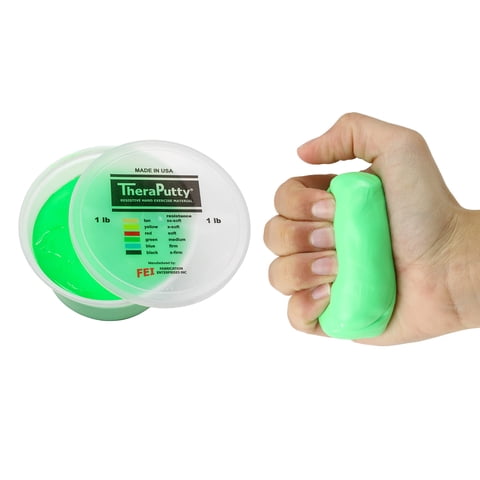 Masilla De Ejercicios Para Manos Cando Theraputty Plus, 454 G, Verde Mediana