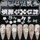 thumbnail image 4 of 60 piezas de adornos de flores blancas para decoración de uñas, calcomanías de purpurina para uñas, decoración 3D de flores blancas, diseño de mariposa y oso, accesorios de joyería para uñas de salón, 4 of 4