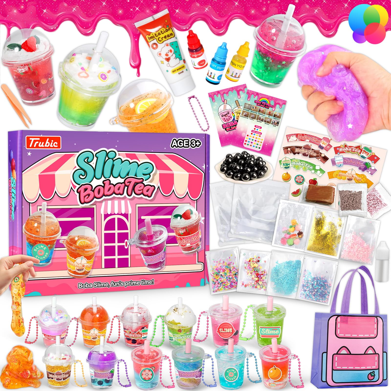 Kit De Preparación De Té Slime Boba Trubic, 46 Unidades, Para Niñas De 8 A 12 Años