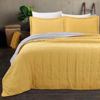 Top Lucky - Cubrecama De Algodon King Liso Mostaza