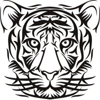 Rienda Libre Graphics - Decomural Tiger Head Tribal Animals Ws-18001