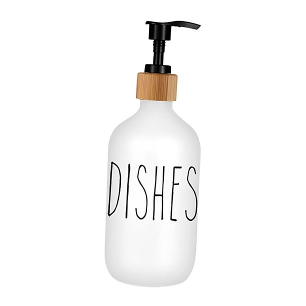 Dispensador de jabón líquido, dispensador de jabón, botellas vacías reutilizables con bomba, contenedor de líquido, botella de líquido, dispensador de Platos Blancos
