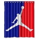 thumbnail image 1 of Cortina de ducha con diseño de hombre saltando de baloncesto, juego de cortina de baño con ganchos, tamaño 60 x 72 pulgadas, 1 of 3