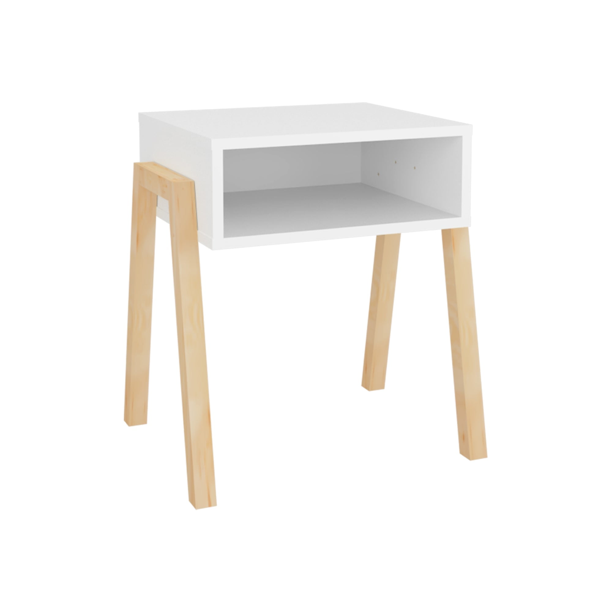 Fmfurniture - Velador 50,6x46x36,9 Cm Blanco Y Café