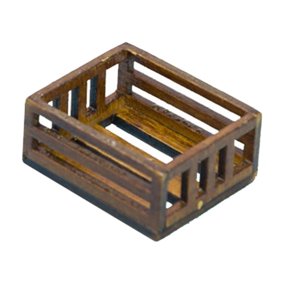 Caja de Casa de Muñecas en Miniatura, Caja de Leche de Madera, Escala 1/12, Manualidades DIY, Adorno de Paisaje Hecho a Mano para Casa de Muñecas, Dec Marrón