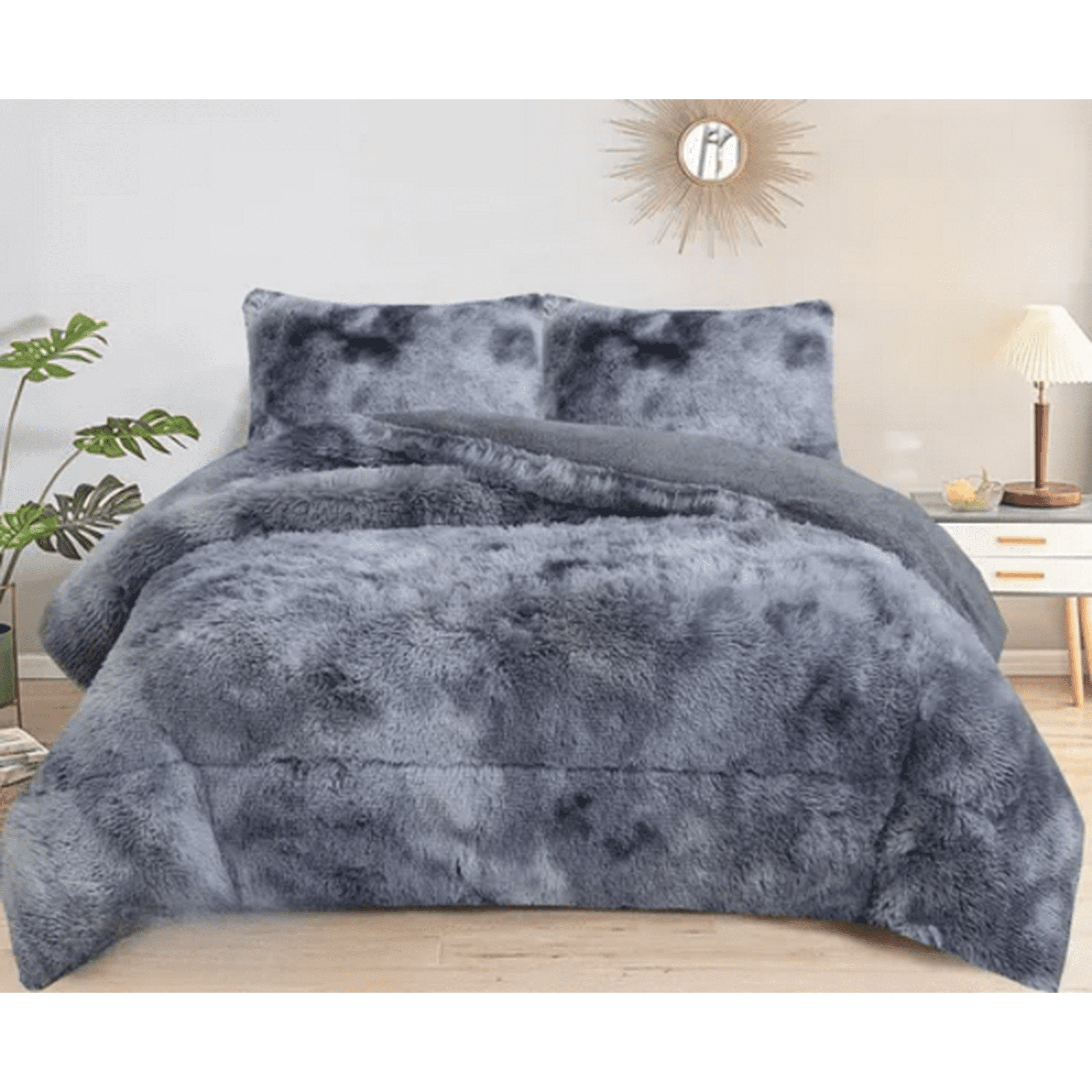 Genérico - Cubrecama Peludo Chiporro 1.5 Plaza Jaspeado