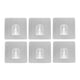 thumbnail image 4 of Colgador de ropa pegajoso adhesivo de gancho de pared traceless 70x70mm plata -6pcs, 4 of 5