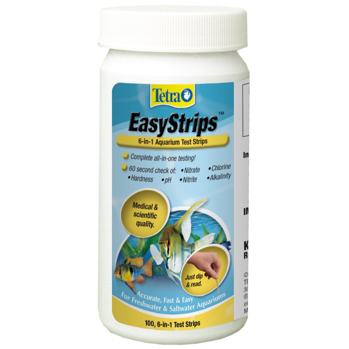 Tiras reactivas para acuarios Tetra EasyStrips 6 en 1, 100 unidades