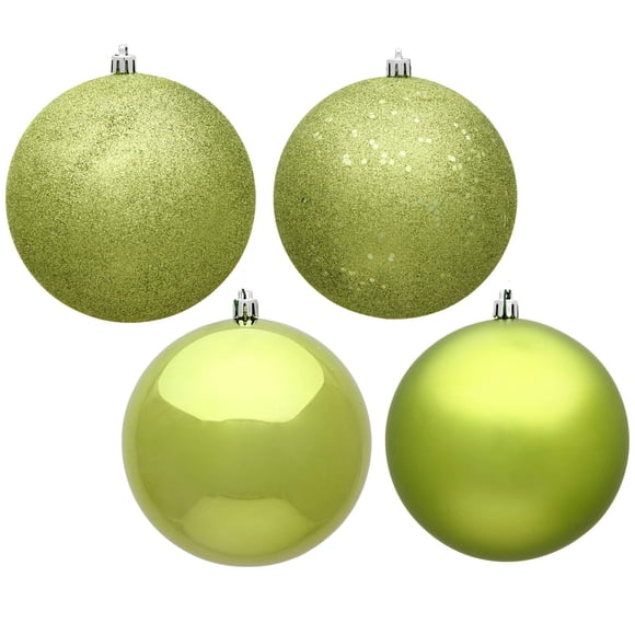 Ornament Vickerman 3 bolas en color lima con 4 acabados, 16 por caja