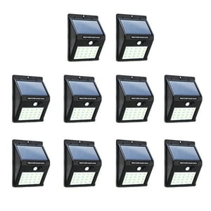Hbled - Pack 10 Foco Solar Led Con Sensor De Movimiento 5W