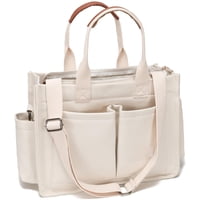 Xusx111 - Bolso De Lienzo Con Bolsillo Múltiple Para Mujeres Bolso De Hombro Transversal Grande Todo El Bolso Con Compartimentos