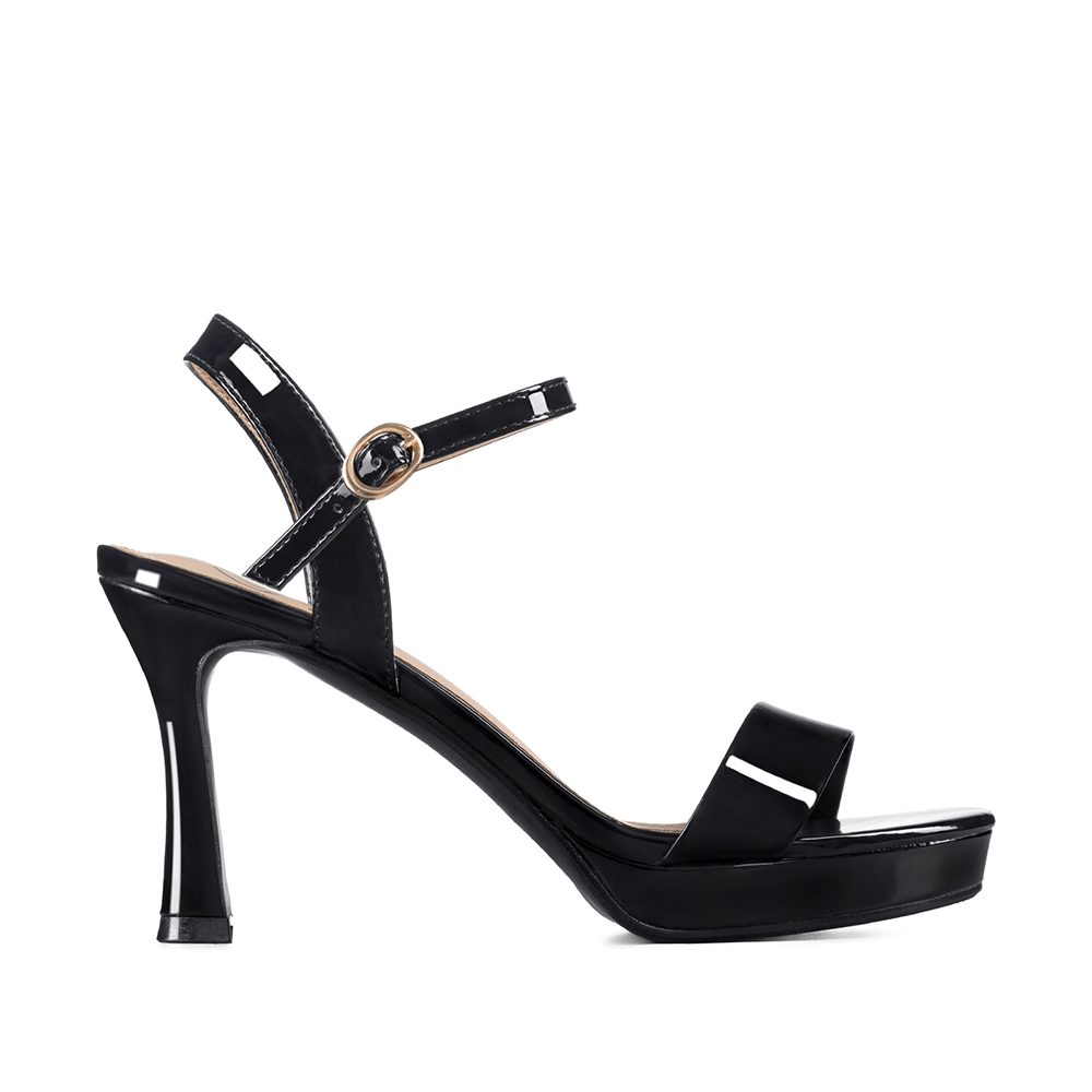 Sandalia Casual Taco Alto Simil Charol Mujer Weide You537