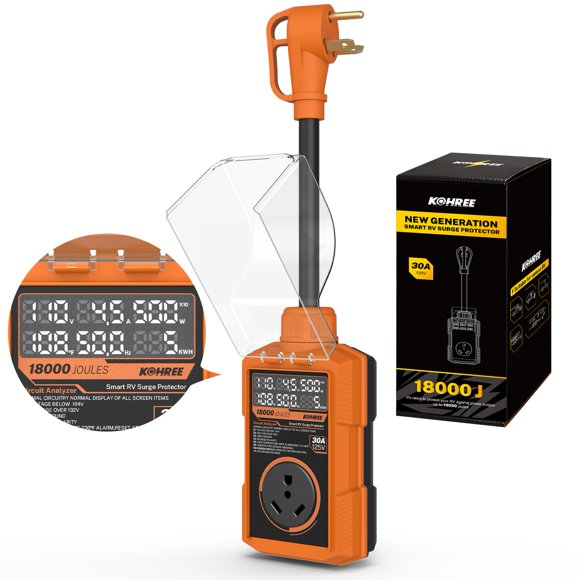 Protector de Sobretensión para Autocaravana Kohree 30A 18000J Impermeable
