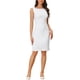 thumbnail image 2 of Vestido de mujer sin mangas de corte ajustado Inspire Chic, con escote barco, vestido para el trabajo, color blanco, 2 of 6