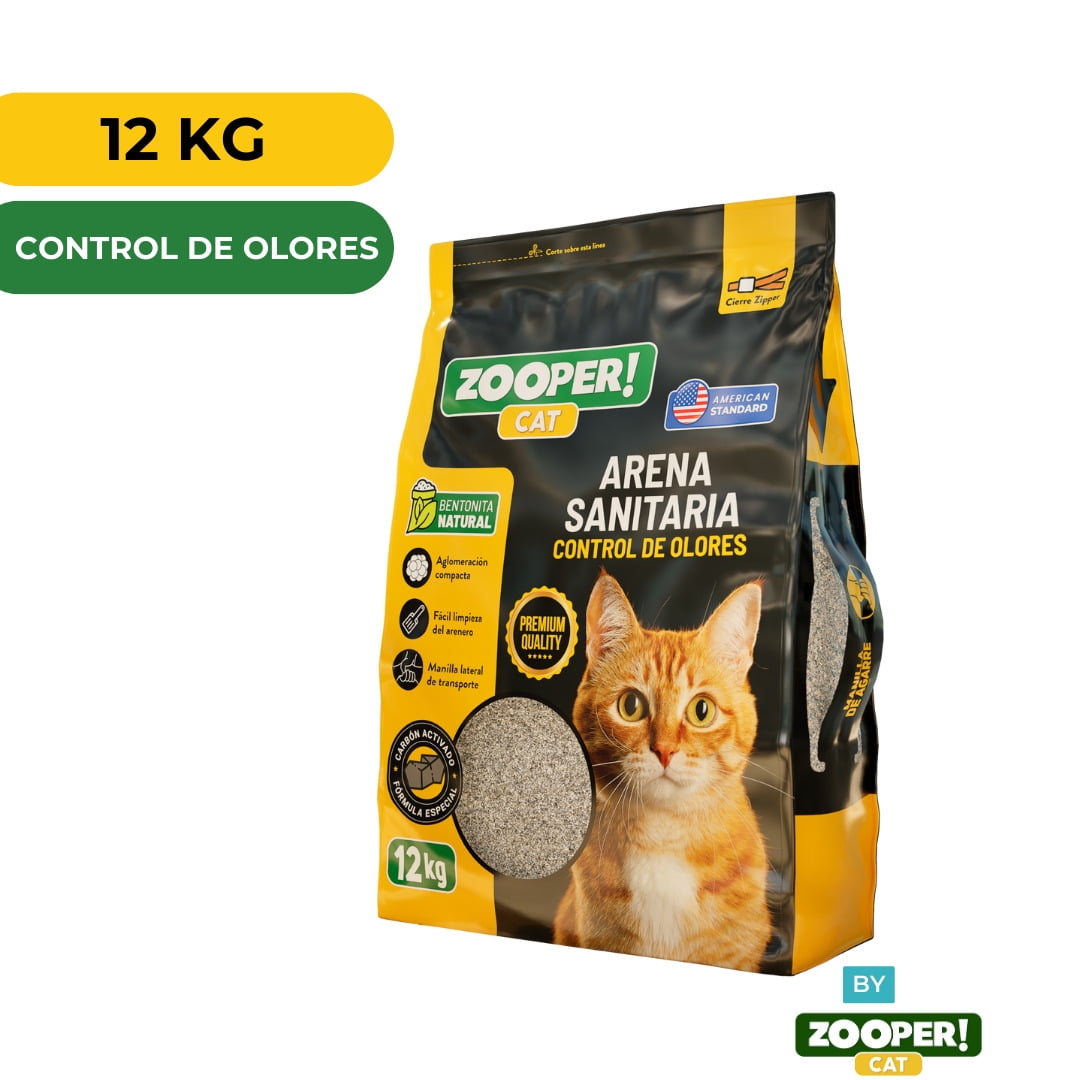 Arena Sanitaria Zooper Cat Control de Olores 12 Kg