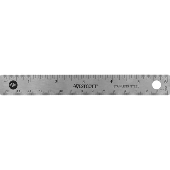 Regla Westcott de 15 cm con base de corcho y acero inoxidable