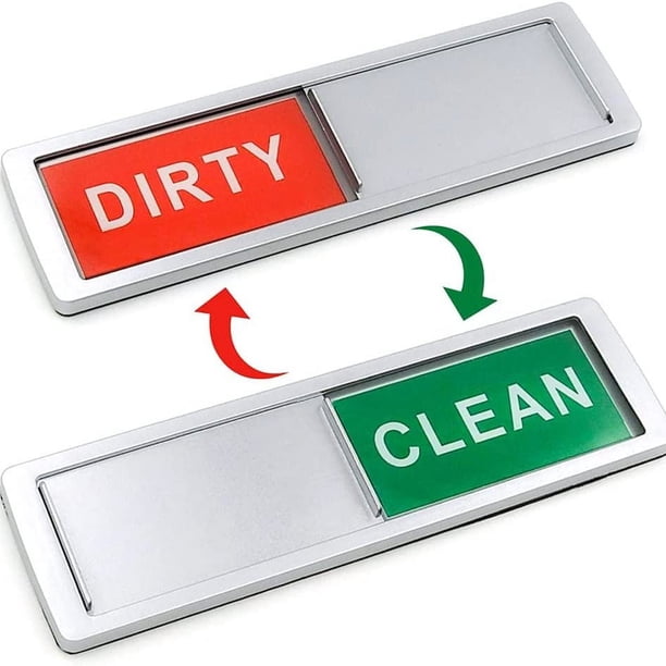 1pc Dishwasher Magnet Clean Dirty Sign Shutter Only Changes When You Push It Non-Scratching Strong Magnet Or 3M Adhesive Options Indicator Tells Whether Dishes Are Clean Or Dirty