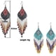 thumbnail image 2 of Juego de 2 pares de pendientes largos bohemios con cuentas. Pendientes con borlas de cuentas de semillas, hechos a mano, para mujeres y niñas. Pendientes bohemios grandes con flecos y cuentas., 2 of 3