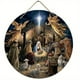 thumbnail image 1 of 1pc, Round Wooden Board Sign Christmas Caretaker Nativity Scene Suitable For Home Cafe Club Bar Farm Or Shop Wall Decoration (8"X8"/20cmX20cm), 1 of 4
