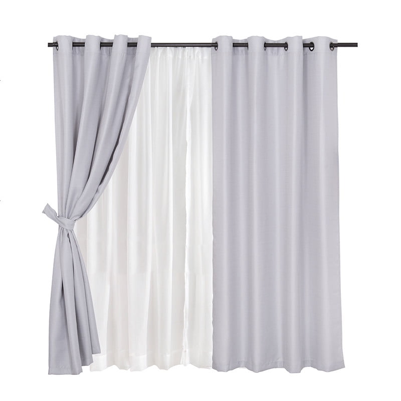 Mashini - Set Cortina Jqd Rustica 8pzas Argolla 140x220 Gris