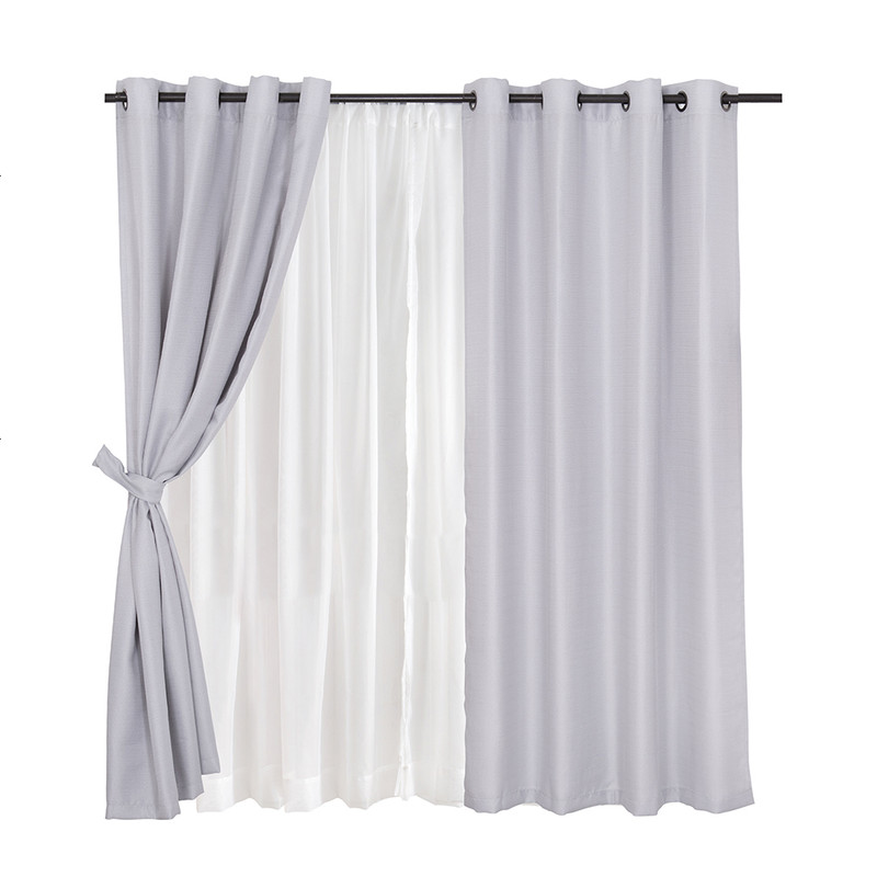 Mashini - Set Cortina Jqd Rustica 8Pzas Argolla 140X220 Gris