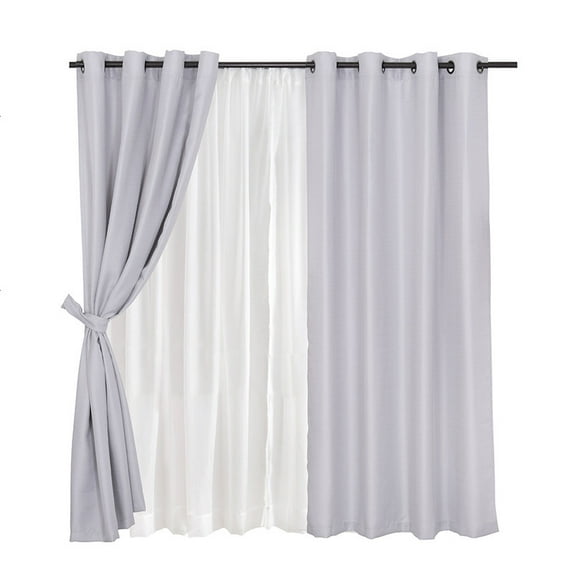 Set Cortina jqd Rustica 8pzas Argolla 140x220 Gris