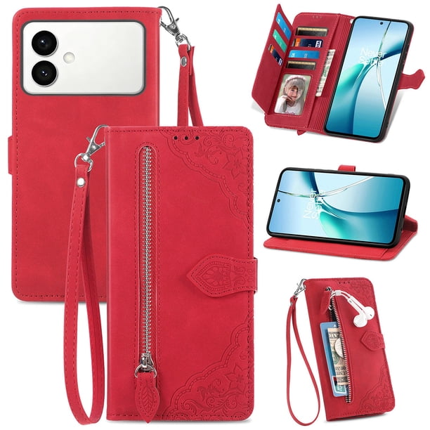 Funda FOXDOCK Cartera Piel Samsung Galaxy S26 Edge – Antirrobo RFID, Antigolpes – rojo