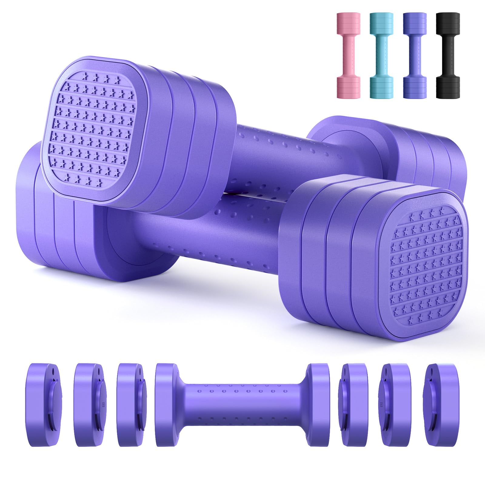 Juego De Mancuernas Ajustables Zempox De 2 A 5 Libras Para Mujer Con Mango De Tpu