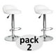 thumbnail image 2 of Pack 2 Silla Bar Altura Regulable Taburete Respaldo Blanco, 2 of 2
