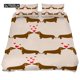 thumbnail image 1 of x1861 Bed SheetsDachshund Duvet Cover Set Cartoon Style Dachshunds Size Bedding Set for Dog Lovers Kids Teens /Twin Comforter Cover 3-Piece Bedding Set (1 Duvet Cover + 2 Pillow Shams) nj1861, 1 of 5