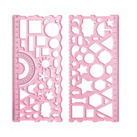 Magideal - Regla Geométrica De 20 Cm, Plantillas Ligeras Portátiles Y Transparentes, Plantilla De Dibujo Duradera Para Ingeniería De Pintura De Oficina De Dibujo Rojo