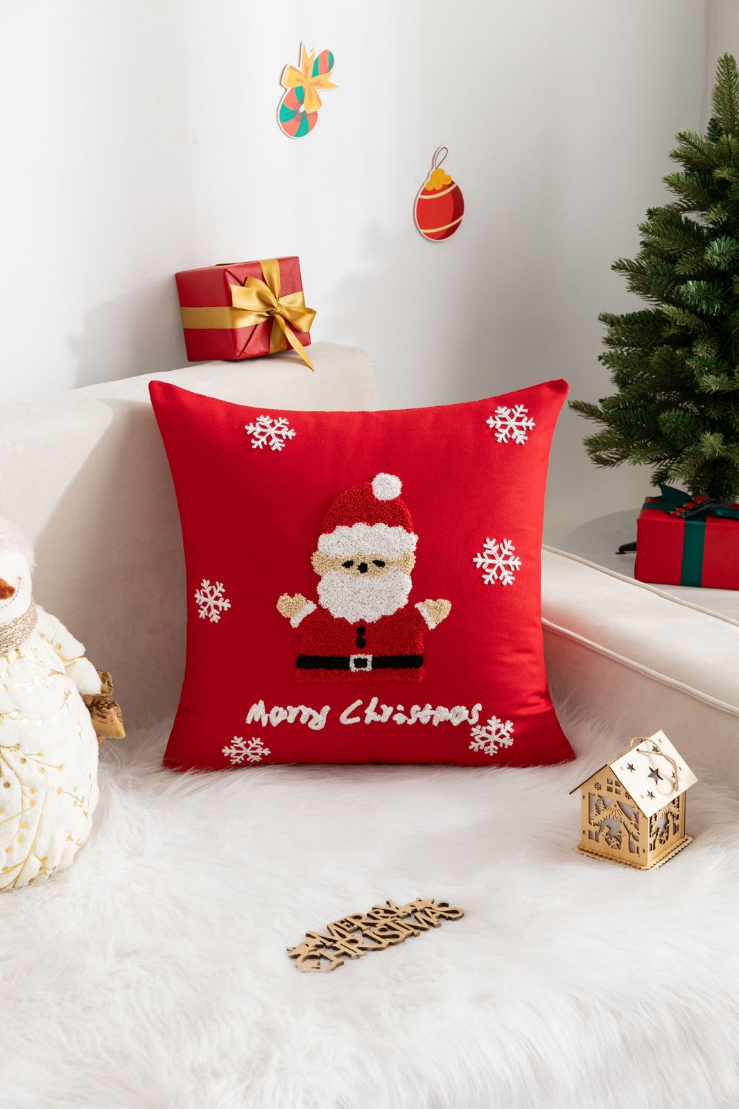 Todo Hogar Santiago De Chile - Cojín Navideño Con Diseño Bordado - D13