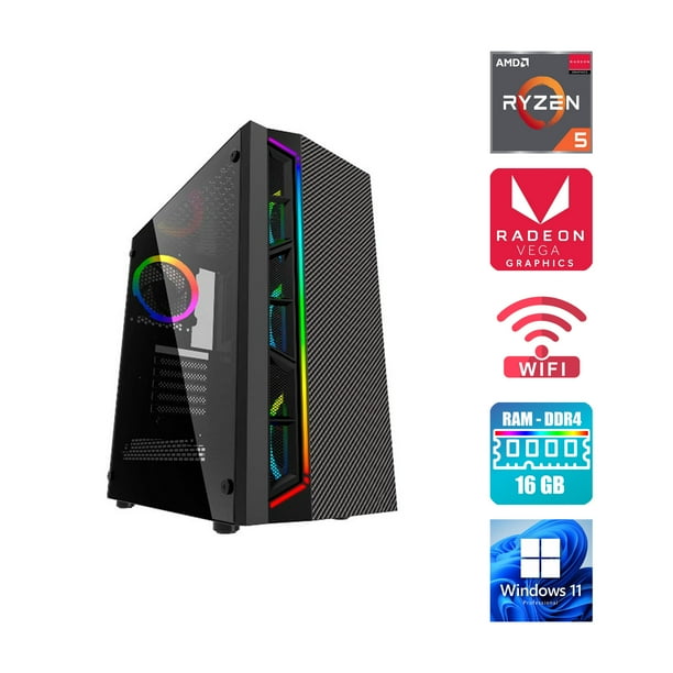 PC Gamer AMD Ryzen 5 5600G - Gráficos VEGA - 16 GB RAM - SSD 500GB