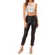thumbnail image 2 of INSPIRE CHIC Tops de Tirantes para Mujer sin Mangas con Recortes Ropa de Club Brillante Metálica Crop Tops M Plata, 2 of 6