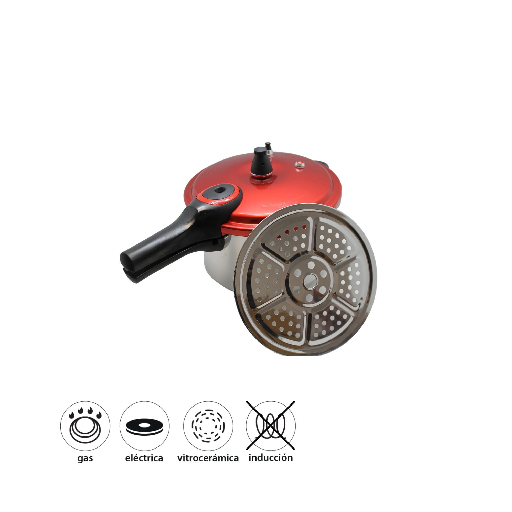 Keep - Olla A Presión 6L Aluminio Rojo 1 Piezas